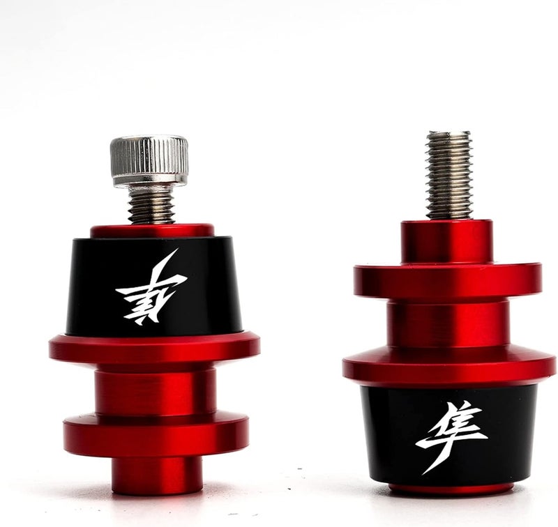 MOWOK Fits For SUZUKI Hayabusa GSX1300R GSX 1300R Gen 3 1999-2021 2022 2023 2024 2025 Accessories Motorcycle M8 Swingarm Spools Slider Stand (Black) (Red) - Image 1